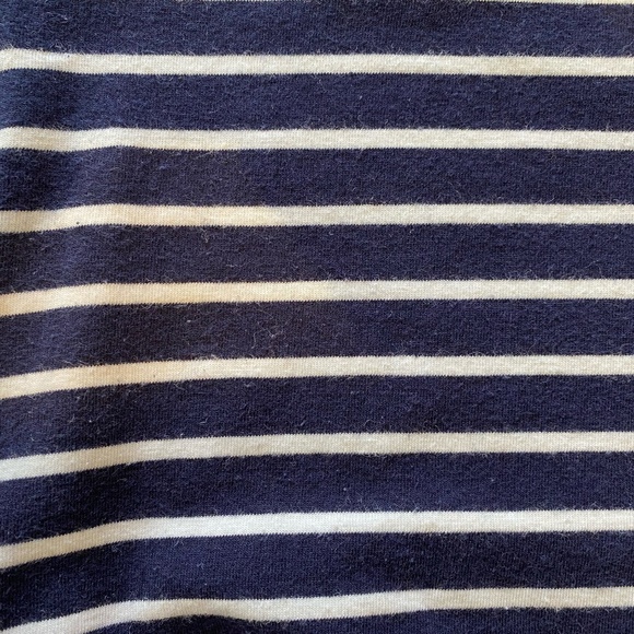 Maternity Stretch short sleeved T-Shirt Dress- Navy blue with white stripes. SzL - Picture 8 of 8